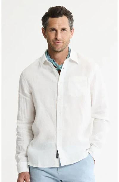 Jachs Linen Button-down Shirt In White