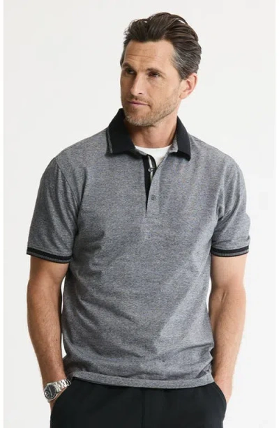 Jachs Luxe Brushed Knit Polo In Blue