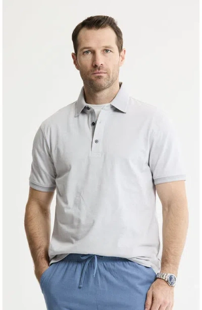 Jachs Luxe Brushed Knit Polo In Gray