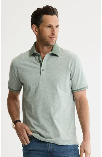 Jachs Luxe Brushed Knit Polo In Green