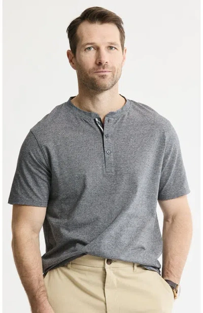 Jachs Luxe Knit Short Sleeve Henley Shirt In Gray