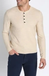 Jachs Mixed Waffle Stitch Henley Sweater In Tan