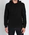 Jachs New York Bedford Brushed Waffle Hoodie In Black In Black