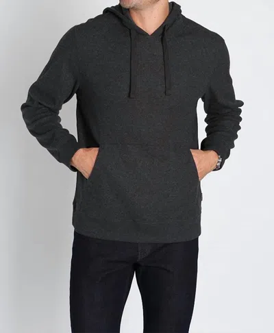 Jachs New York Bedford Brushed Waffle Hoodie In Charcoal In Black