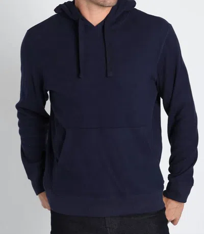 Jachs New York Bedford Brushed Waffle Hoodie In Navy In Blue