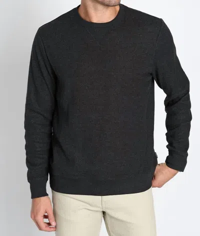 Jachs New York Brushed Waffle Crewneck Sweatshirt In Charcoal In Black