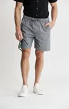 Jachs New York Chambray Pull On Short In Grey In Gray