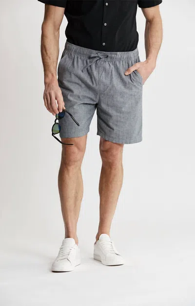 Jachs New York Chambray Pull On Short In Grey In Gray