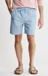Jachs New York Chambray Pull On Short In Light Blue In Blue