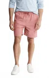 Jachs New York Chambray Pull On Short In Light Red In Pink