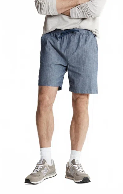 Jachs New York Chambray Pull On Short In Navy Heathered In Blue