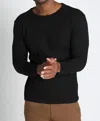 Jachs New York Classic Waffle Crewneck Sweatshirt In Black In Black