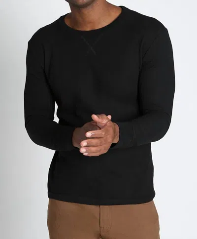 Jachs New York Classic Waffle Crewneck Sweatshirt In Black