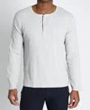 Jachs New York Cotton Modal Blend Long Sleeve Henley In Light Grey In Gray