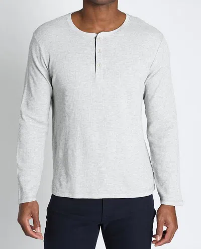 Jachs New York Cotton Modal Blend Long Sleeve Henley In Light Grey In Neutral