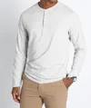 Jachs New York Cotton Modal Blend Long Sleeve Henley In Light Grey In Neutral