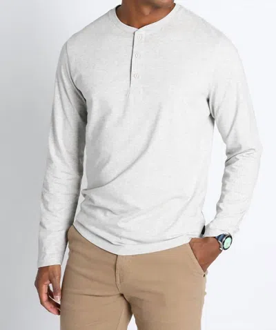 JACHS NEW YORK COTTON MODAL BLEND LONG SLEEVE HENLEY IN LIGHT GREY