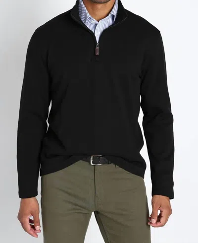 Jachs New York Cotton Modal Blend Quarter Zip Sweater In Black