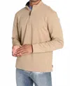 Jachs New York Cotton Modal Blend Quarter Zip Sweater In Camel In Brown