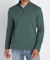 Jachs New York Cotton Modal Blend Quarter Zip Sweater In Sage In Multi