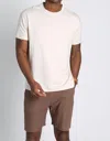 Jachs New York Cotton Modal Short Sleeve Crewneck Tee In Oatmeal In White