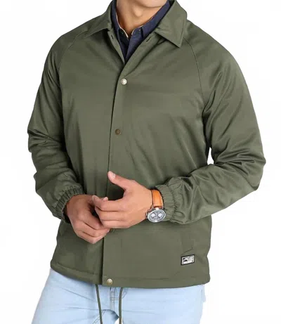 Jachs New York Flushing Performance Coach Jacket In Olive In Green