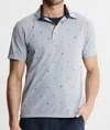 Jachs New York Gravityless Performance Polo In Light Grey Pineapple Print In Multi