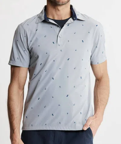 Jachs New York Gravityless Performance Polo In Light Grey Pineapple Print In Multi