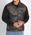 Jachs New York Hagan Mixed Media Jacket In Camo Hagan In Black