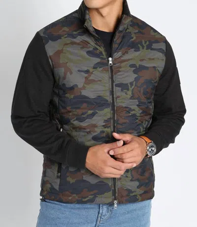 Jachs New York Hagan Mixed Media Jacket In Camo Hagan In Black