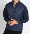 Jachs New York Hagan Mixed Media Jacket In Navy In Blue