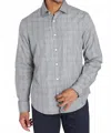 Jachs New York Hayati Spread Collar Shirt In Grey Glen Plaid In Multi