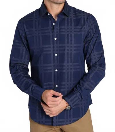 Jachs New York Hayati Spread Collar Shirt In Navy Hayati In Blue