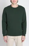Jachs New York Kent Recycled Jacquard Sherpa Lined Crewneck Sweater In Forest Green In Green