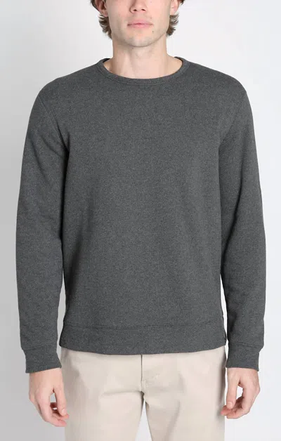 Jachs New York Kent Recycled Jacquard Sherpa Lined Crewneck Sweater In Grey In Gray