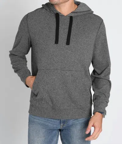 Jachs New York Knit Flannel Hoodie In Charcoal In Gray