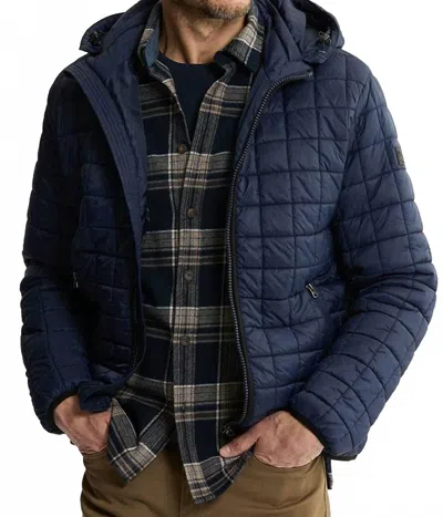 Jachs New York Light Quilted Hooded Puffer Jacket In Navy In Blue