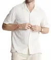 Jachs New York Linen Suffolk Short Sleeve Camp Shirt In White In White