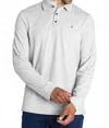 Jachs New York Luxe Cotton Long Sleeve Polo Shirt In Light Grey In Gray