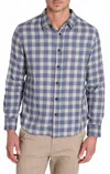 Jachs New York Manor 6oz Stretch One Pocket Flannel Shirt In Royal Blue Plaid In Multi