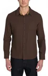 Jachs New York Manor Brushed Twill Flannel Shirt In Brown In Brown