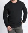 Jachs New York Ottoman Kent Soft Touch Crewneck Sweater In Black In Black