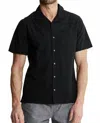 Jachs New York Paper Touch Short Sleeve Camp Shirt In Black In Multi