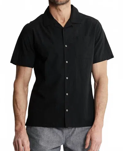 Jachs New York Paper Touch Short Sleeve Camp Shirt In Black In Multi