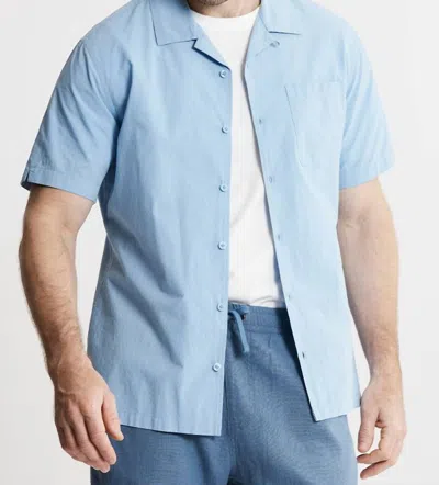Jachs New York Paper Touch Short Sleeve Camp Shirt In Light Blue