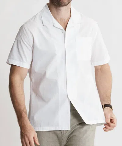 Jachs New York Paper Touch Short Sleeve Camp Shirt In White