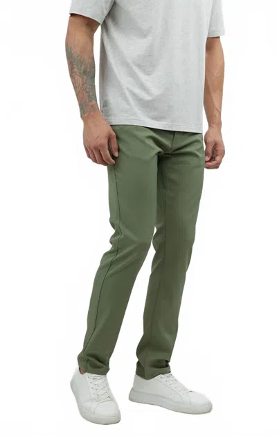 Jachs New York Poly Spandex Performance Tech Pants In Olive In Green