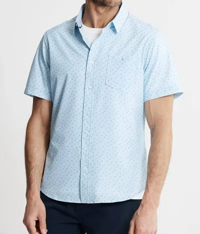 Jachs New York Poly Spandex Short Sleeve Tech Shirt In Light Blue Poly Print