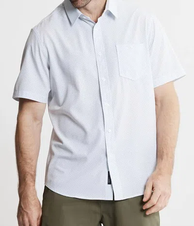 Jachs New York Poly Spandex Short Sleeve Tech Shirt In White Micro Poly Print