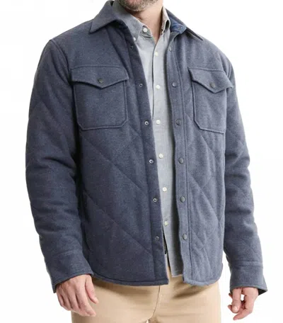 Jachs New York Quilted Brushed Knit Shirt Jacket In Navy In Blue